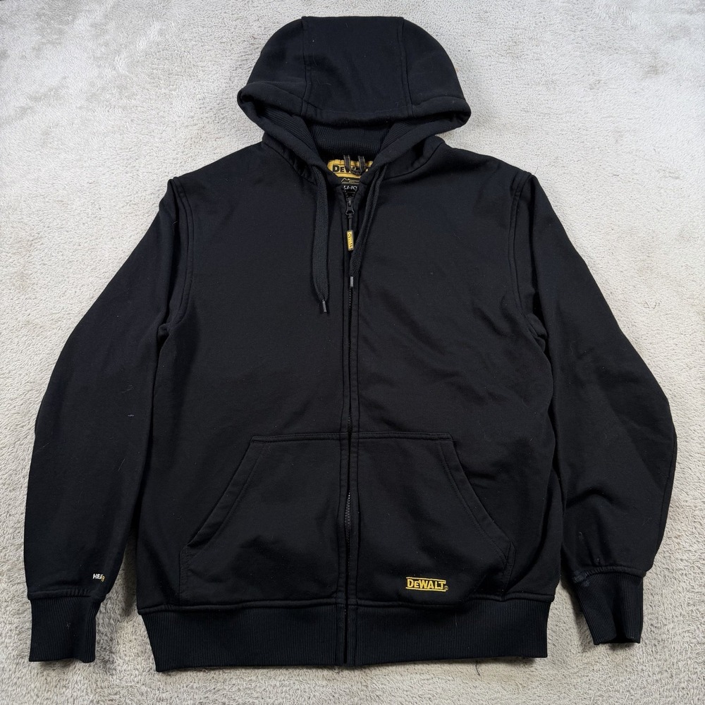 DeWalt Heated Gear Jacket Men Large Black Thermal Li Ion Zip Hoodie No Battery